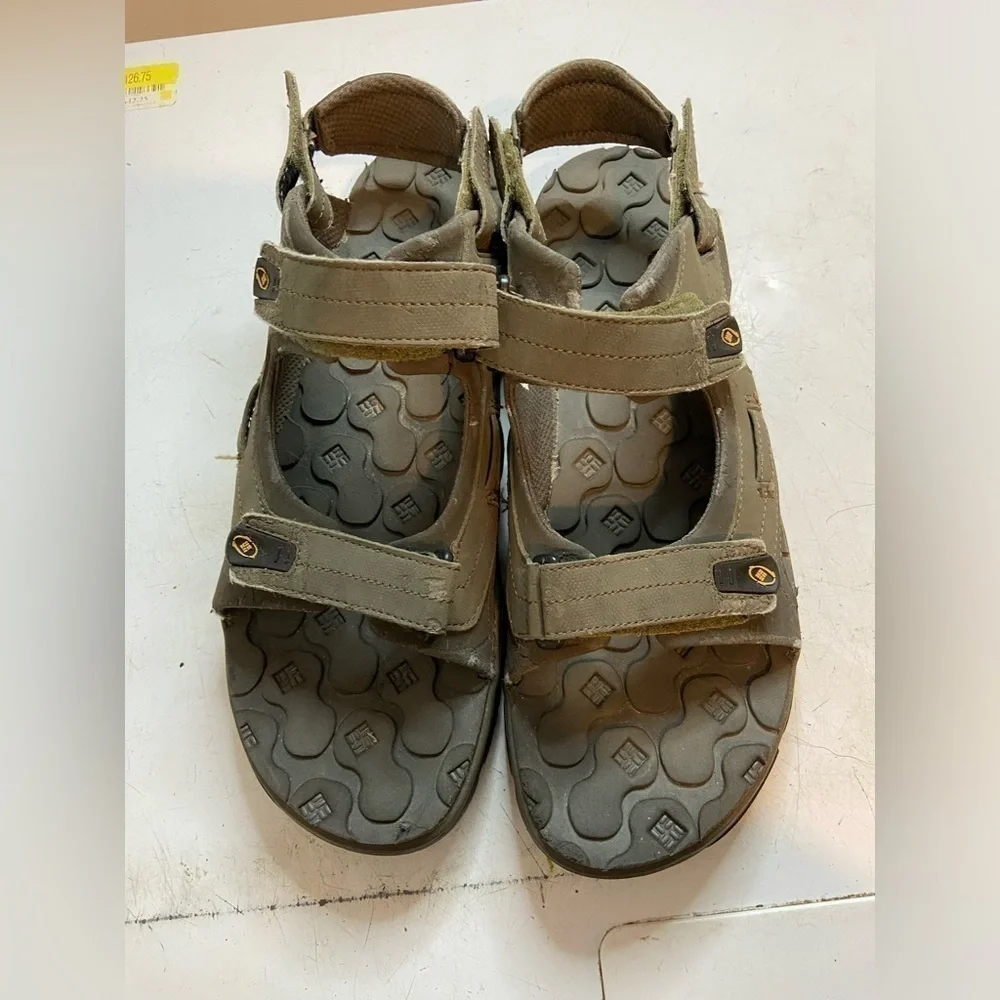Columbia Mens Interchange Green Leather Flat Comfort Sports Sandals Shoes Sz 12
